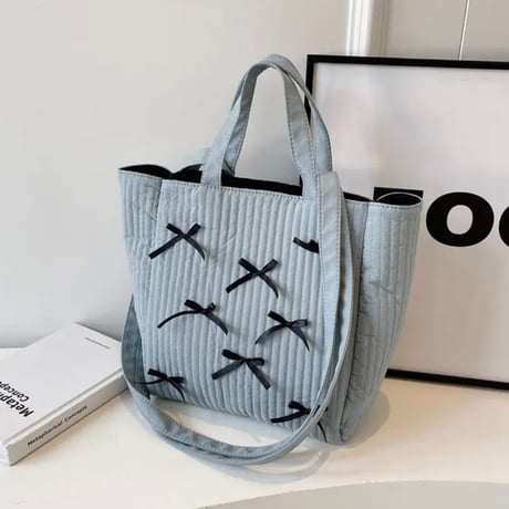 ダブルストラップ リボントートバッグ 4色展開