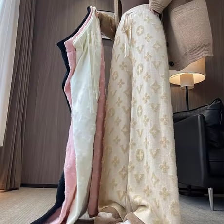 フラワーニットパンツ 4色展開