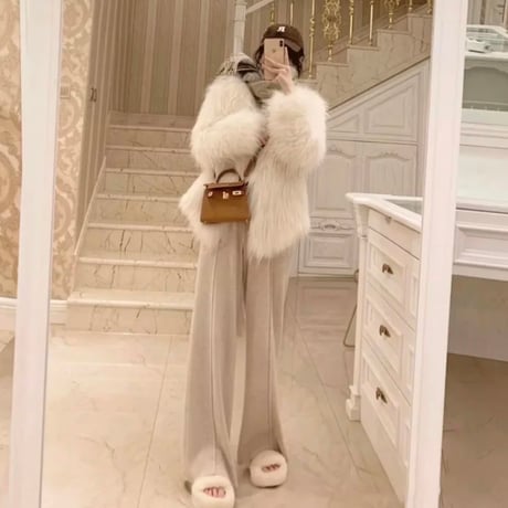 ウールストレートタックパンツ 2色展開