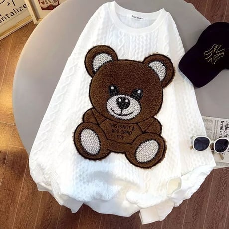 パールワッフルベアー オーバースウェット 2色展開