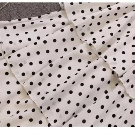 【Black Sサイズ即納】ポルカドットフリルワンピース 3色展開