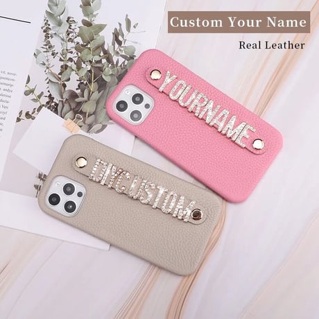 【カスタム名入れ】ストーンレター iPhoneケース 4色展開