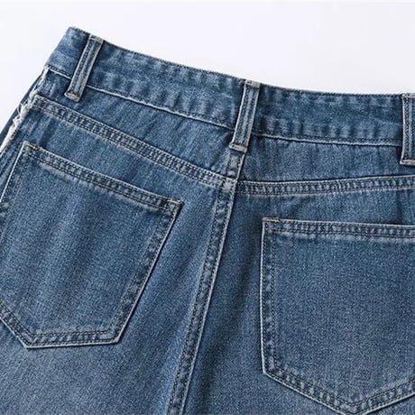 サイドライン クロップドデニムパンツ 2色展開