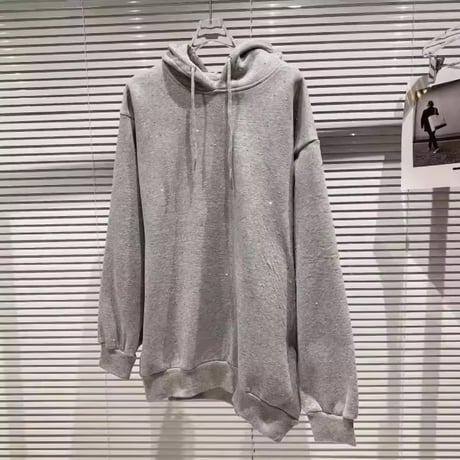 ラインストーンスウェットフーディ 3色展開