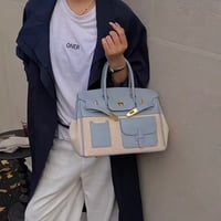 【2サイズ】レザーキャンバスバッグ 5色展開