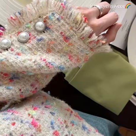 カラフルツイードタッセルジャケット