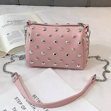 ビジュー ミニボストンバッグ 8色展開
