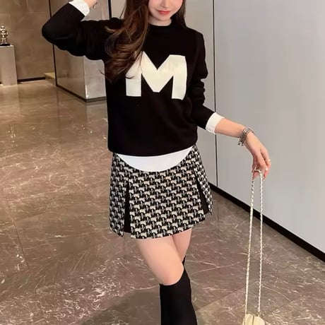 モノトーンハイデザインスカート
