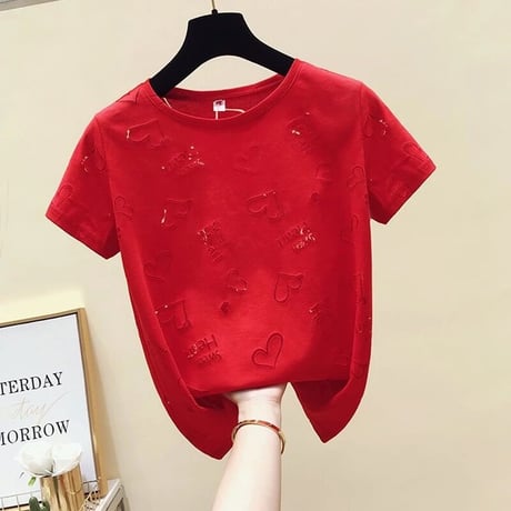 ハートシースルー Tシャツ 4色展開