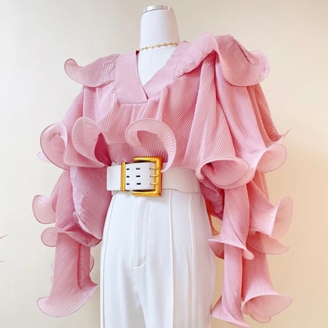 ボリュームフリル ブラウス 4色展開