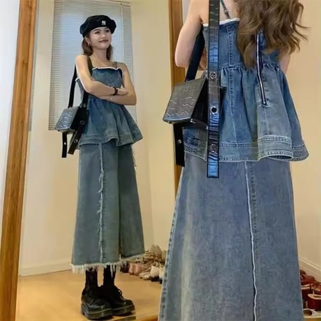 フリンジデニムセットアップ