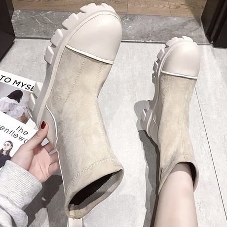 【Beigh 24.0即納】異素材mix ゴアショートブーティ 2色展開