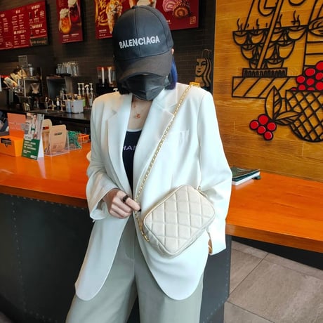 カウレザーキルティング チェーンバッグ 6色展開
