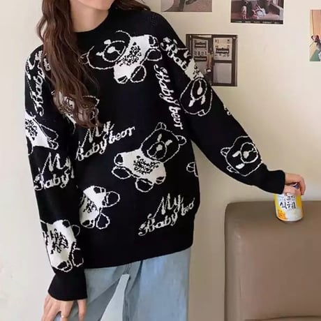 ベアーレター プルオーバーニット 2色展開