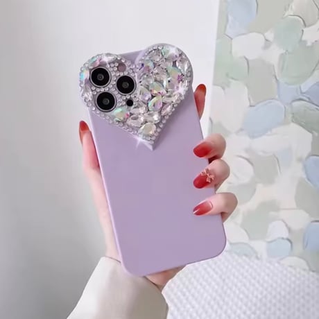 ビッグビジューハートiPhoneケース 6色展開