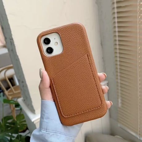 【カスタム】ゴールドイニシャル レザーiPhoneケース 13色展開