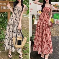 【Navy Sサイズ即納】バストギャザー ローズシフォンワンピース 2色展開