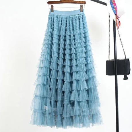 ロングチュールスカート 12色展開