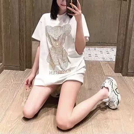 クリスタルベアー ルーズTシャツ 2色展開