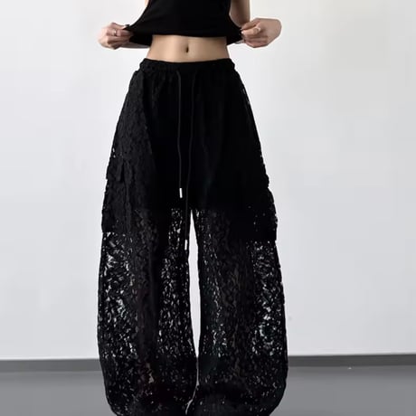 レースワイドパンツ 2色展開