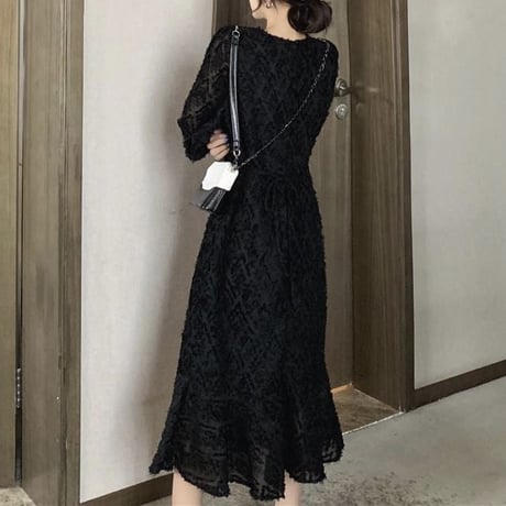 フレンチ フルスリーブ ワンピース 2色展開