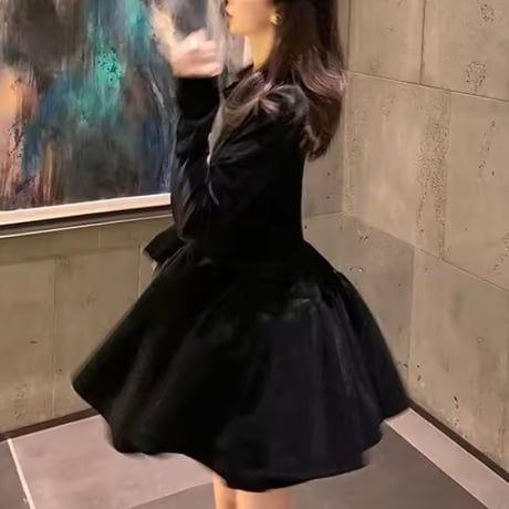 ベロアフレアワンピース