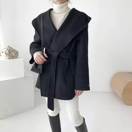 フーディ ウールコート 3色展開