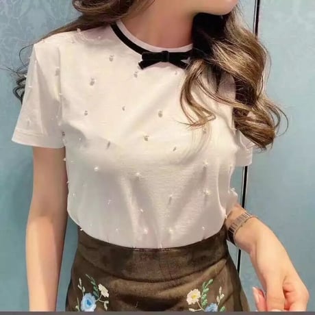 ブラックタイ パールTシャツ