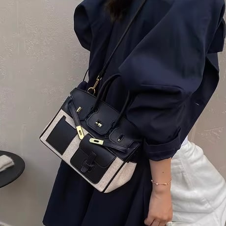 【2サイズ】レザーキャンバスバッグ 5色展開