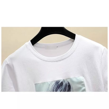 リボンパッチワーク フォトTシャツ 2色展開
