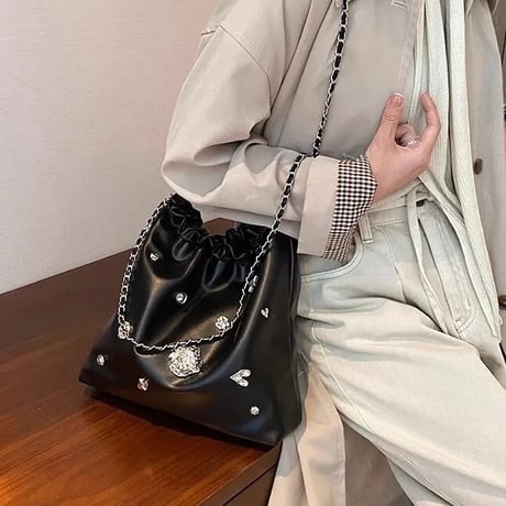 シルバービジュー レザーバッグ 3色展開