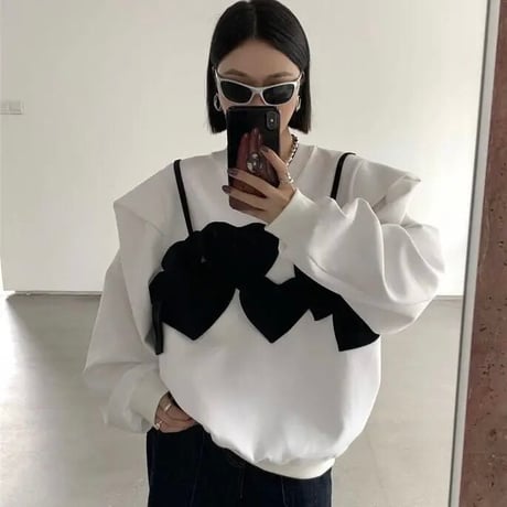 ブラックハート ドロップショルダースウェット 2色展開