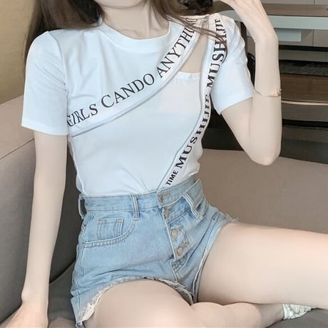 ジッパーメッセージ Tシャツ 2色展開