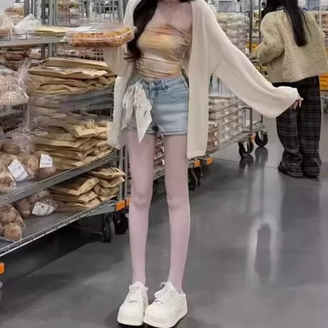 バックリボンデニムショートパンツ 2色展開