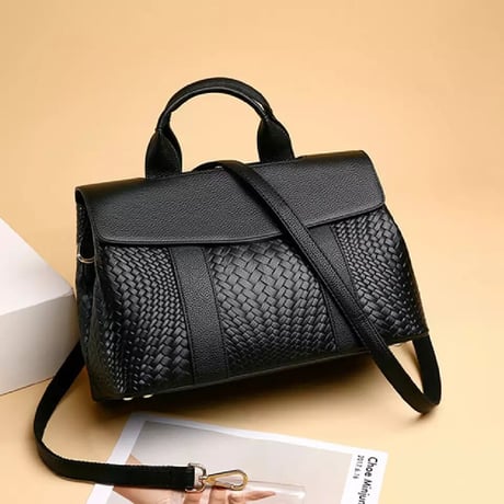 2way ブラックレザー バッグ