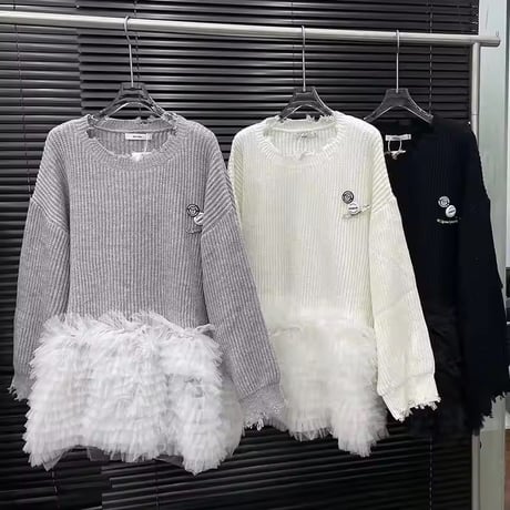 ヘムチュールニットワンピース 3色展開