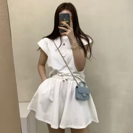 バックリボントップスパンツセット 2色展開