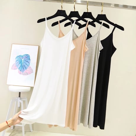 【mimi.long丈】インナー サテンキャミソール 4色展開