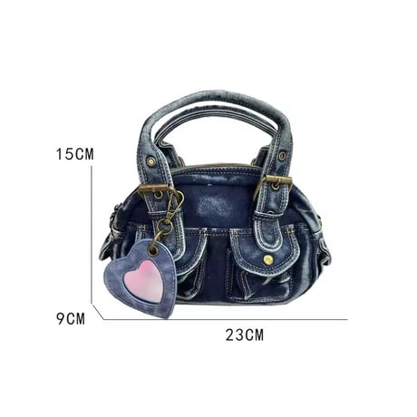 ハートミラーデニムバッグ 3色展開