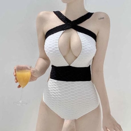 クロスネック モノクロモノキニビキニ 2色展開