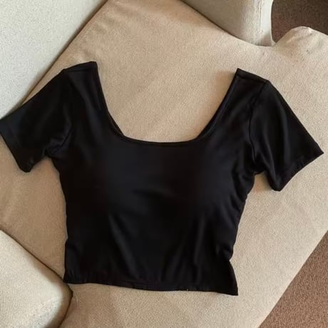 【カップ付き】バッククロストップス 3色展開
