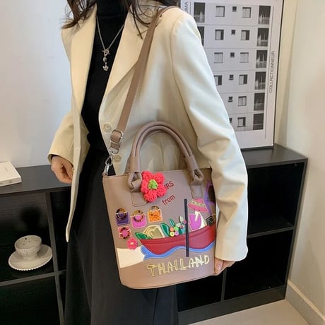カラフルステッチ バケットバッグ 5色展開