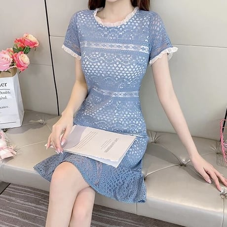 レースシースルー ワンピース 2色展開
