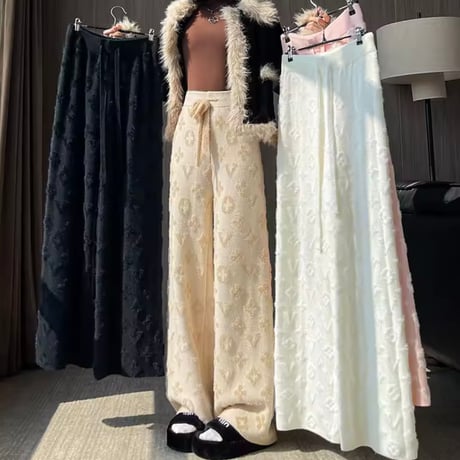 フラワーニットパンツ 4色展開