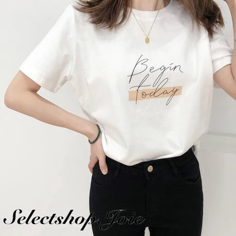 フロントレター Tシャツ 2色展開
