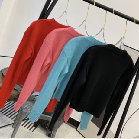 プルオーバー ステッチニット 4色展開