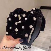 【即納】ビジュー ベロアカチューシャ
