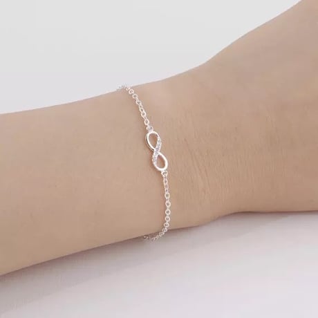 インフィニティ クリスタルストーンブレスレット 2色展開