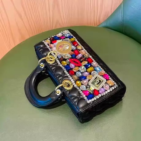 カラフルビジューキルティングバッグ