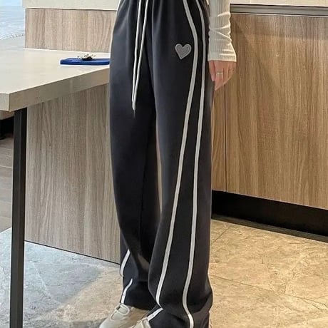 ハートワッペン ラインスウェットパンツ 6色展開